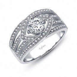 Split Shank Round Center Stone Ring - Lafonn R0127CLP