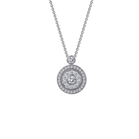 Round Double Halo Pendant - Lafonn P0031CCG18